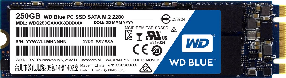 Blue 250GB M.2 SATA SSD - afbeelding 2
