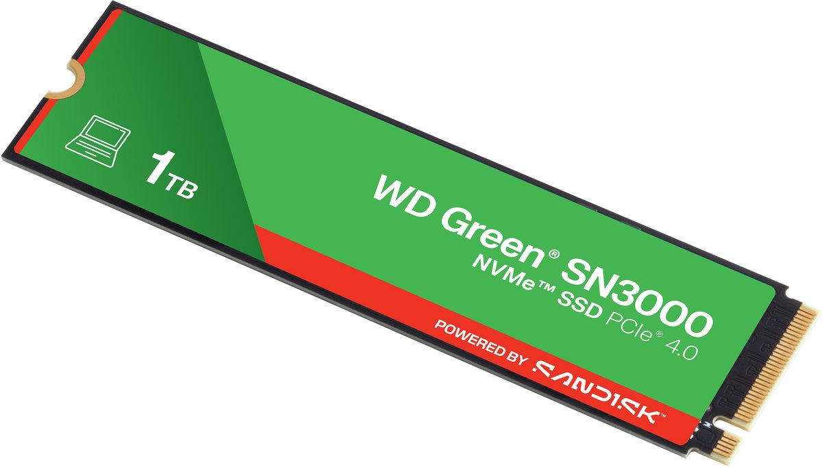 Wd Green Sn3000 1Tb - Ssd M.2 2280 - Pci Express 4.0 X4 - 1 Tb - Nvme - 3D opslag - afbeelding 4