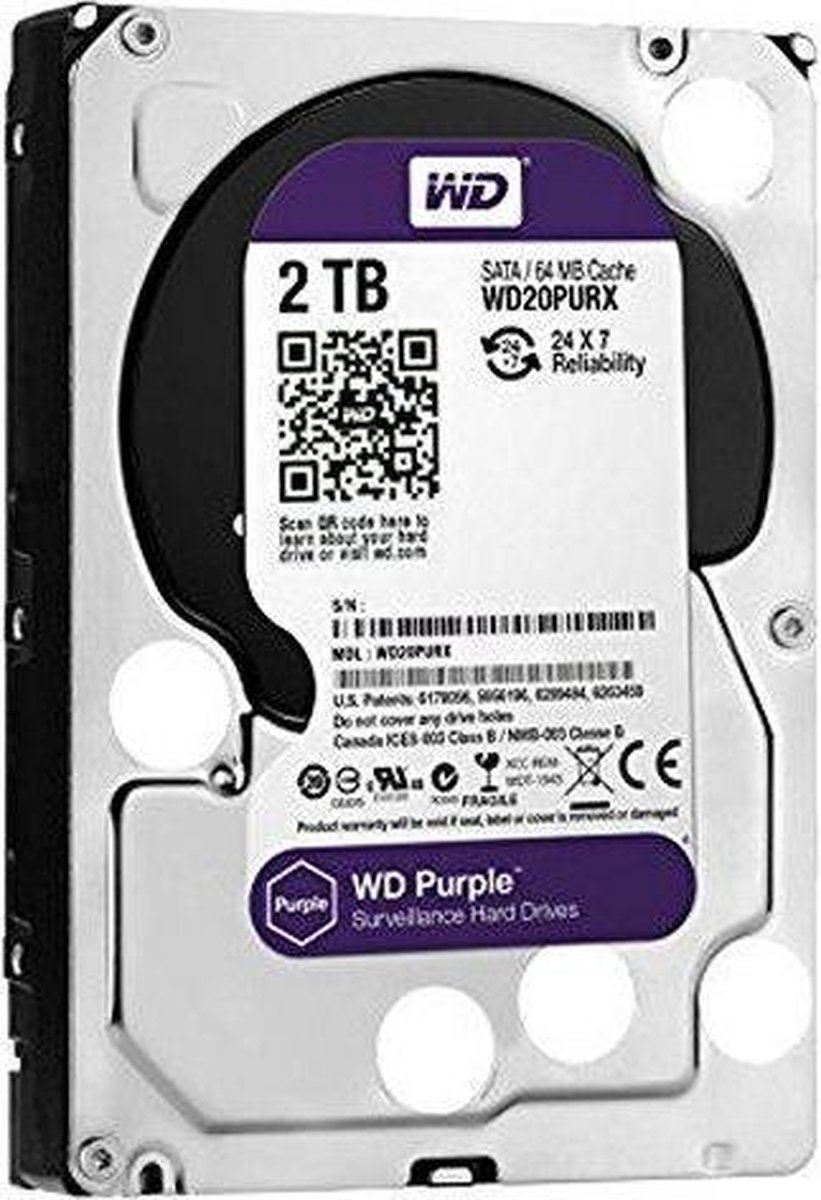 Wd purple interne harde schijf 2 2693087 9 orig - WD Purple WD20PURZ 2TB 5400RPM SATA Harde Schijf