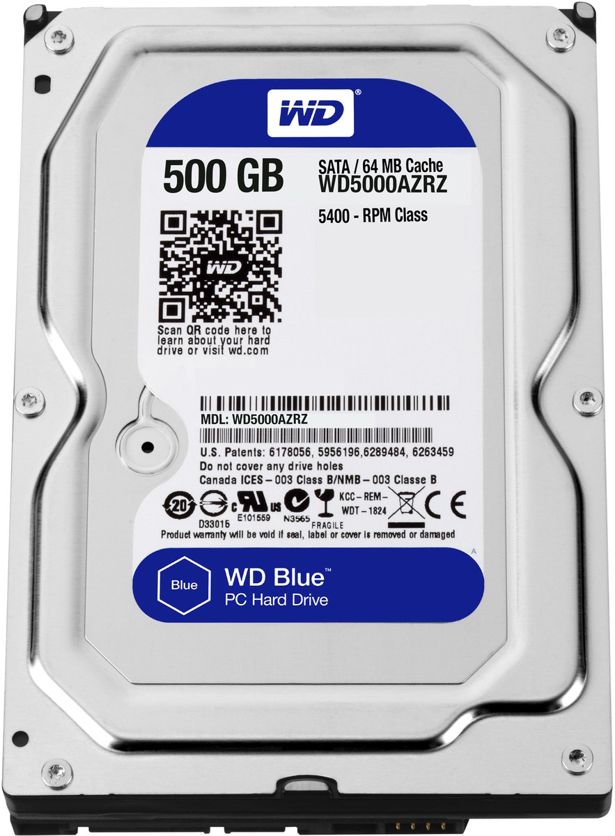 Western digital blue interne harde schijf 3 5 1002586 5 orig - Western Digital Blue 500GB 3.5" SATA Hard Drive