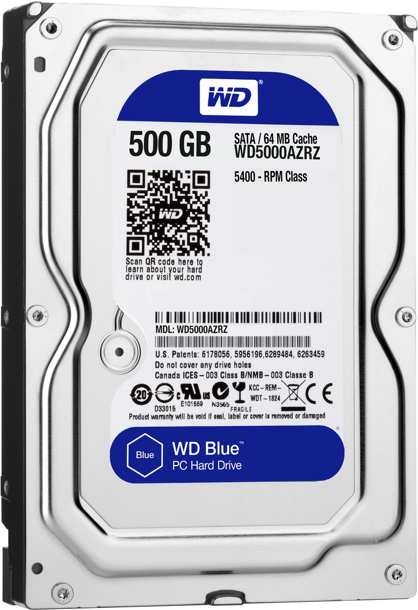 Western digital blue interne harde schijf 3 5 1002586 9 orig - Western Digital Blue 500GB 3.5" SATA Hard Drive