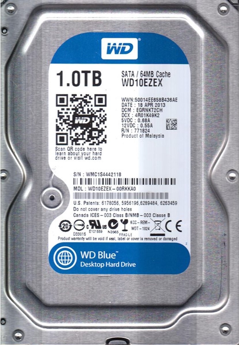Western Digital Wd Blue Wd10Ezexe Harde Schijf 3,5 Inch - 1 Tb opslag - afbeelding 10