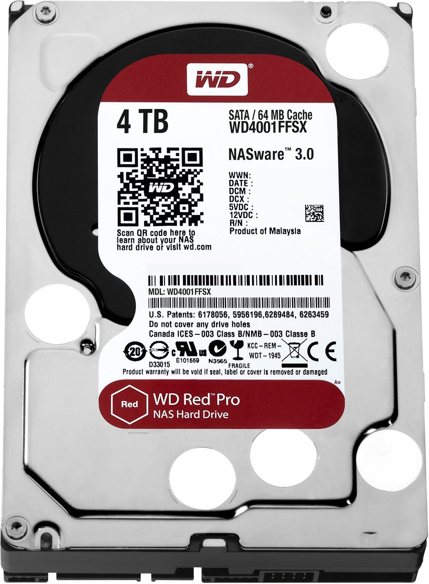 Western digital wd4001ffsx interne harde schij 2 orig - Western Digital Red Pro 7200RPM 64MB Cache /s NAS 4TB HDD