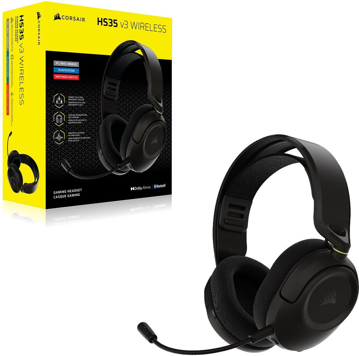 Corsair hs35 stereo v3 koptelefoon dra 7 orig - Corsair Hs35 Stereo V3 Headset (zwart)