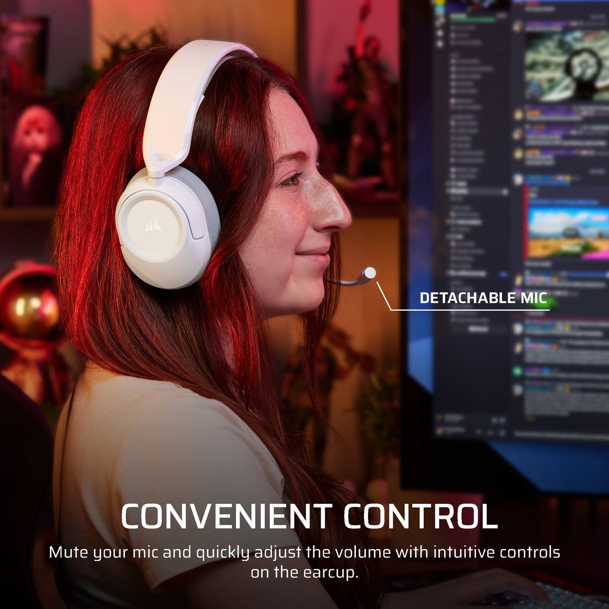 Corsair hs35 v3 draadloze headset play 5 orig - Corsair Hs35 V3 Headset (wit)