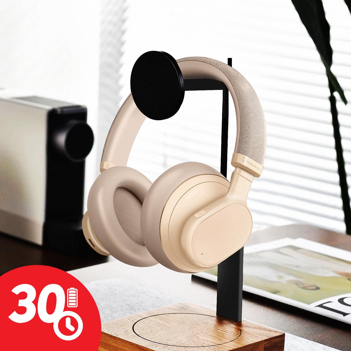 Forcell f audio touch beat draadloze k 8855639 3 orig - Forcell F-Audio Touch Beat Draadloze Over-Ear Headset (bruin)