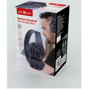 BHP-LED-01 Bluetooth Stereo Headset with LED Light Effect, Zwart - afbeelding 7