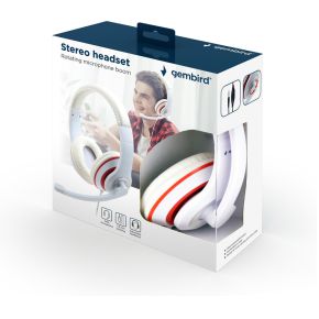 MHS-03 Stereo Headset Wit/Rood - afbeelding 4