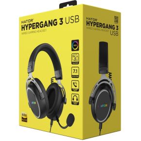 Hypergang 3 USB Hi-Res RGB Gaming Headset Zwart - afbeelding 8