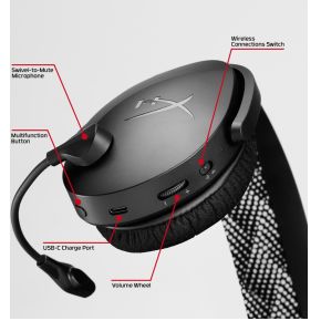 Cloud Jet Draadloze Headset Zwart - afbeelding 8