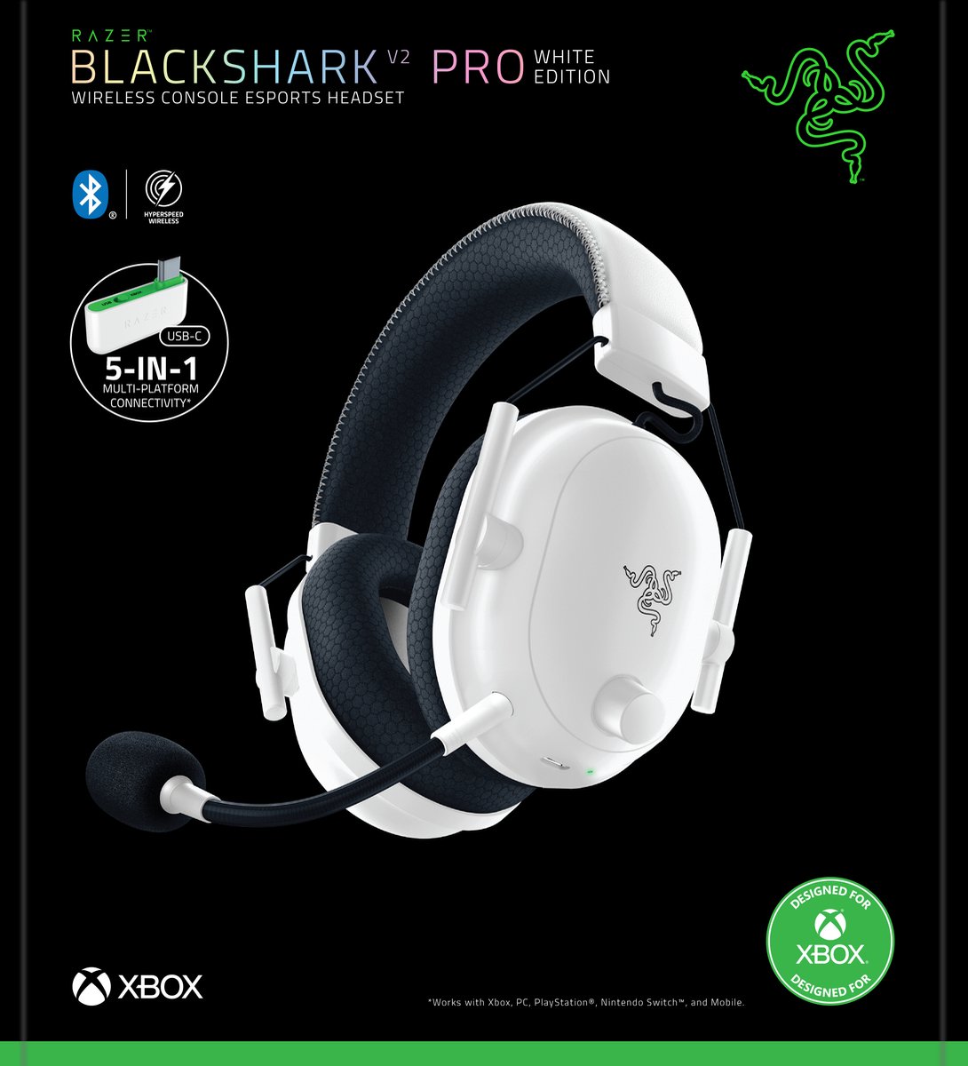 Razer blackshark v2 pro draadloze he 6 orig - Razer Blackshark V2 Pro Headset (wit)