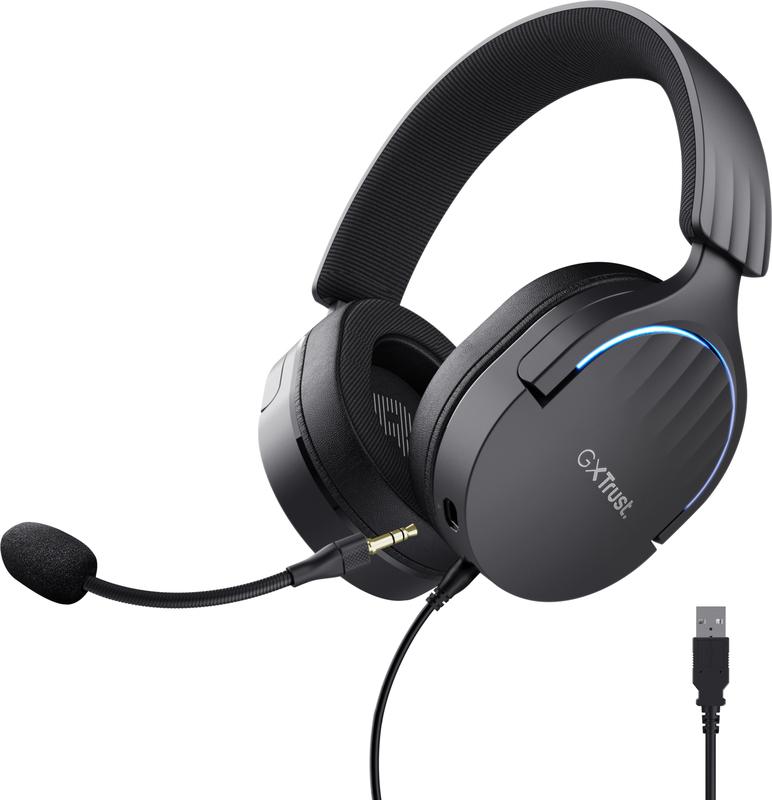 Trust gxt 490 fayzo headset usb 7 2 orig - Trust GXT 490 Fayzo 7.1 RGB Bedraad Zwart