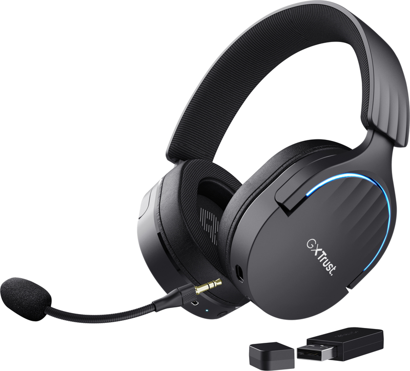Trust gxt 491 fayzo draadloze headse 2 orig - Trust GXT 491 Fayzo Draadloos RGB Zwart