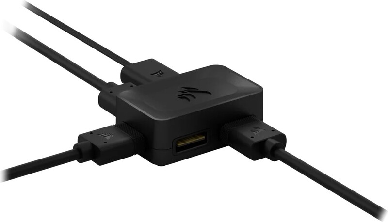 Corsair icue link 4 way splitter 3 orig - Corsair CX-9070015-WW Fansplitter (zwart)