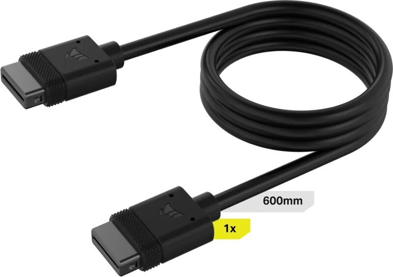 Corsair icue link cable 1x 600mm black 7232749 - Corsair CL-9011119-WW 60 cm Fansplitter (zwart)