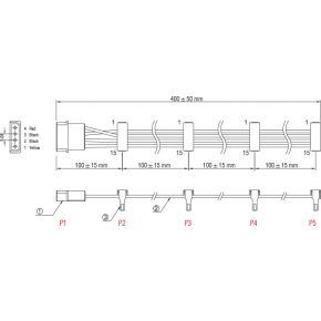 Delock 60142 kabel voeding molex 4 po 2 orig - DeLock 60142 40 cm Voedingskabel (meerkleurig)