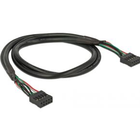 Delock 82437 interne usb2 0 kabel pin 2 orig - DeLock 82437 50 cm Frontpanelkabel (zwart)