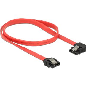 Delock 83964 sata kabel 0 5 m 2 orig - Delock SATA 6 GB/s Cable Straight To Left 50 cm SATA-kabel (rood)
