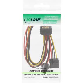 Inline 29684 sata kabel 2 orig - SATA (M) 2X Molex (V) Splitter 0,30 Meter 30 cm Voedingskabel