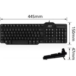 AC5475 USB toetsenbord Smartcard Reader Zwart Azerty Belgisch Toetsenbord - afbeelding 3