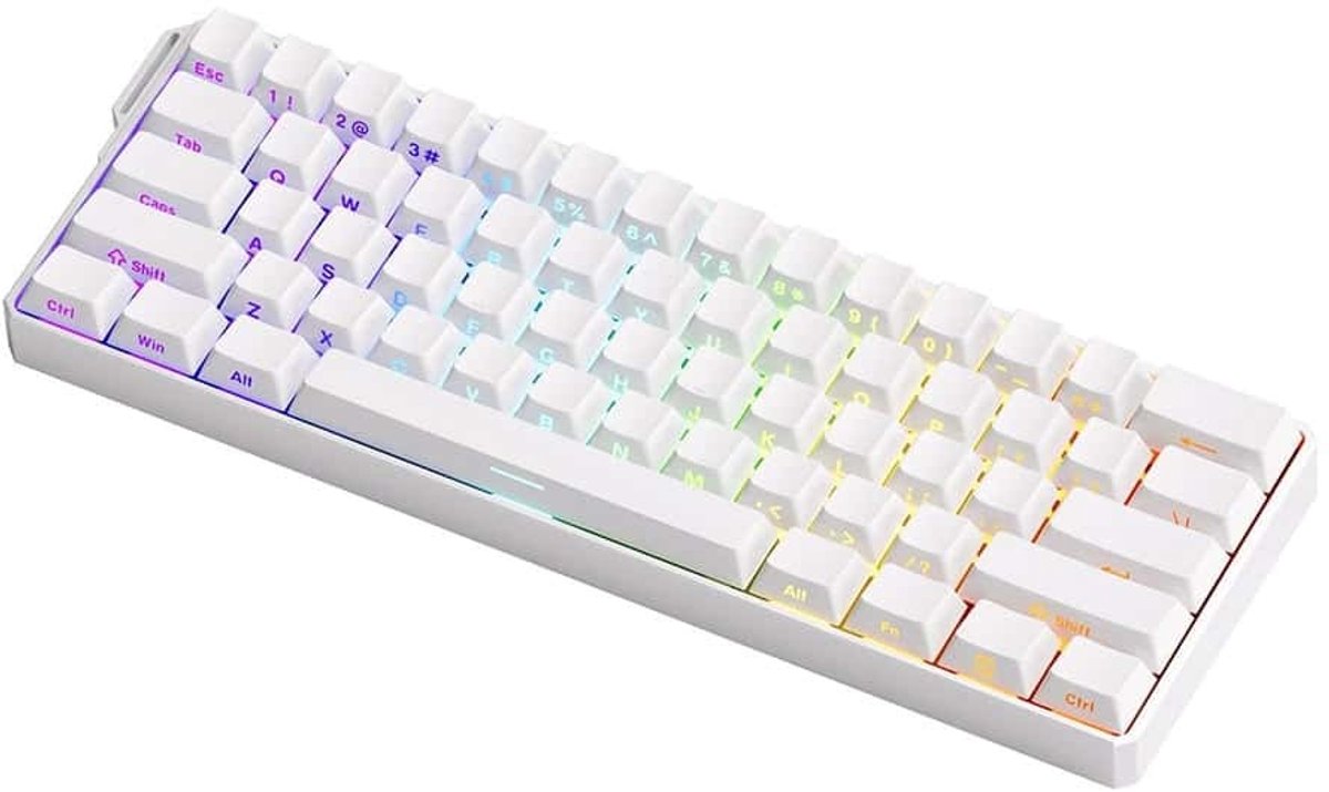 Akko monsgeek fun60 ultra shine thr 7 orig - AKKO Monsgeek Fun60 Ultra Shine Through White Hall Effect Toetsenbord