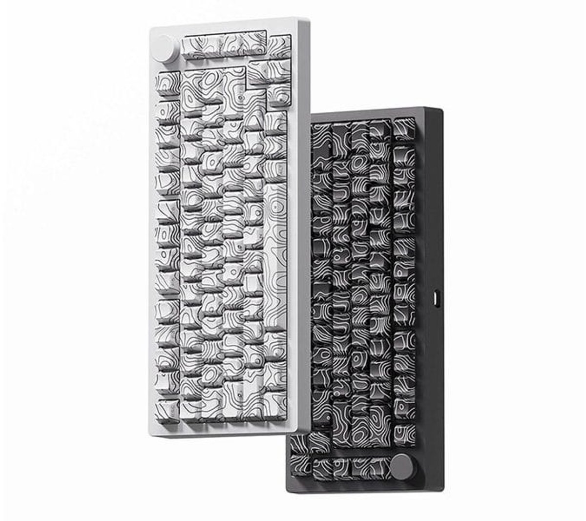 Akko monsgeek m1 v5 contour lines w 10 orig - AKKO Monsgeek M1 V5 Contour Lines White RGB Draadloos Toetsenbord