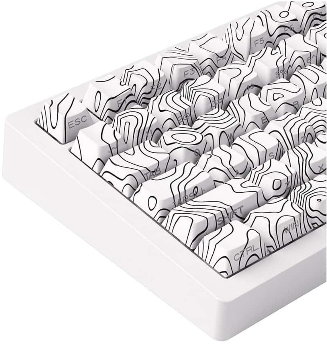 Akko monsgeek m1 v5 contour lines w 4 orig - AKKO Monsgeek M1 V5 Contour Lines White RGB Draadloos Toetsenbord