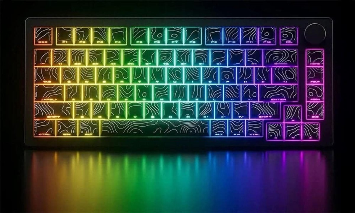 Akko monsgeek m1 v5 contour lines w 9 orig - AKKO Monsgeek M1 V5 Contour Lines White RGB Draadloos Toetsenbord