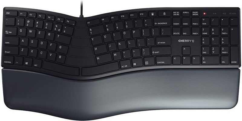 Cherry kc 4500 ergo toetsenbord usb q - Cherry KC 4500 Ergo Zwart Toetsenbord