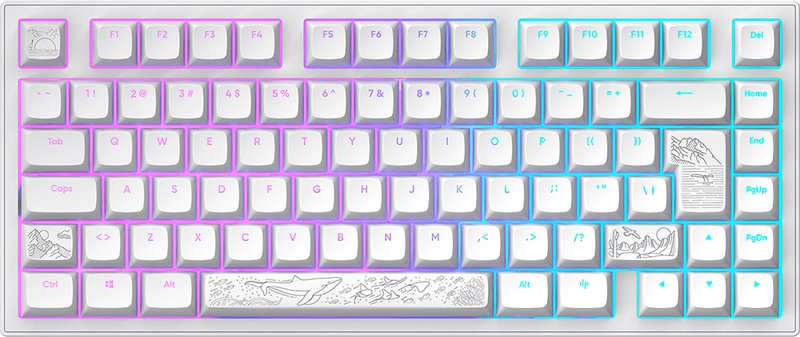 Dark project alu terra nostra mecha 775791 - Dark Project ALU81A Terra Nostra WH TKL Toetsenbord (White)