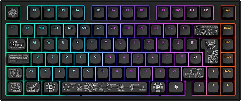 Dark project alu terra nova draadlo 775875 - Dark Project ALU81A Terra Nova BL TKL Toetsenbord (Blue)