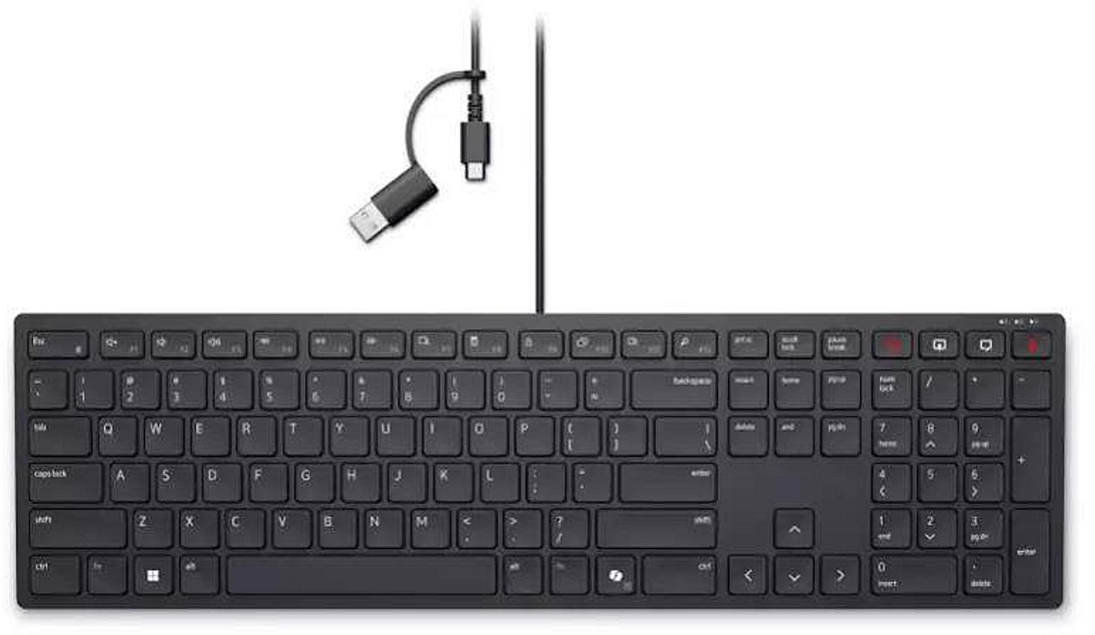 Dell pro bekabeld samenwerkingstoet 6 orig - DELL Pro Bekabeld Samenwerkingstoetsenbord Kb525C Toetsenbord (zwart)