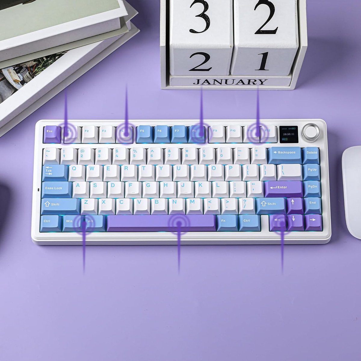 Epomaker x aula f75 max wit blauw 7 orig - EPOMAKER X Aula F75 Max Toetsenbord (wit)