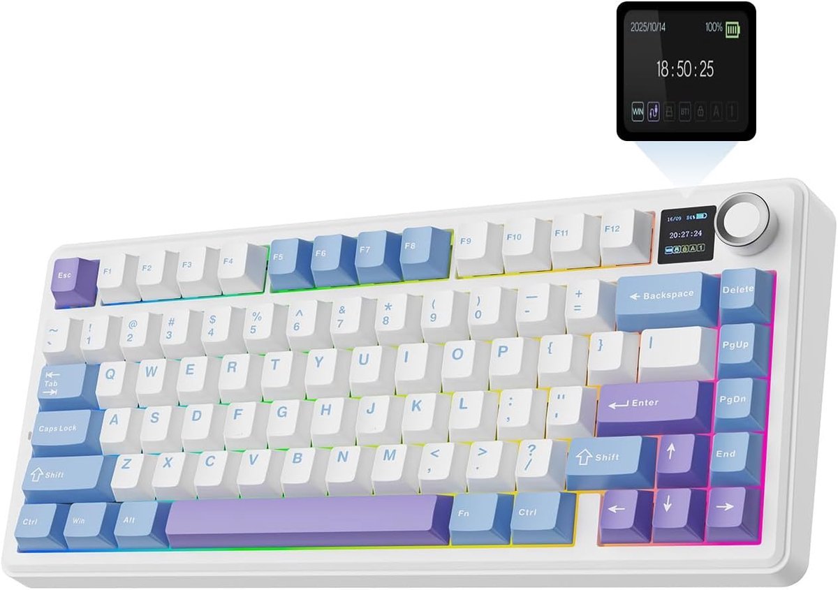 Epomaker x aula f75 max wit blauw