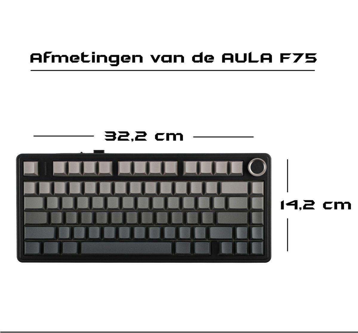 Epomaker x aula f75 zwart grijs mechani 10 orig - EPOMAKER X Aula F75 Toetsenbord (zwart)