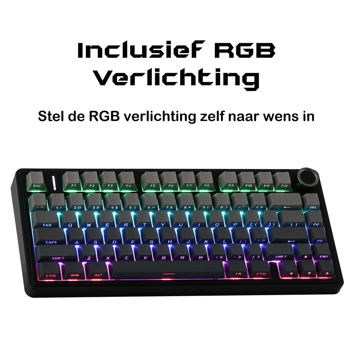Epomaker x aula f75 zwart grijs mechani 7 orig - EPOMAKER X Aula F75 Toetsenbord (zwart)