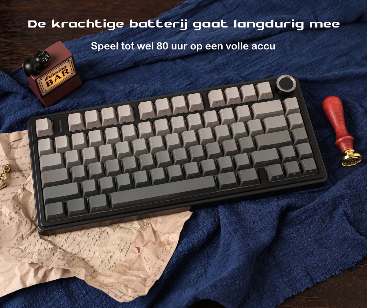 Epomaker x aula f75 zwart grijs mechani 8 orig - EPOMAKER X Aula F75 Toetsenbord (zwart)