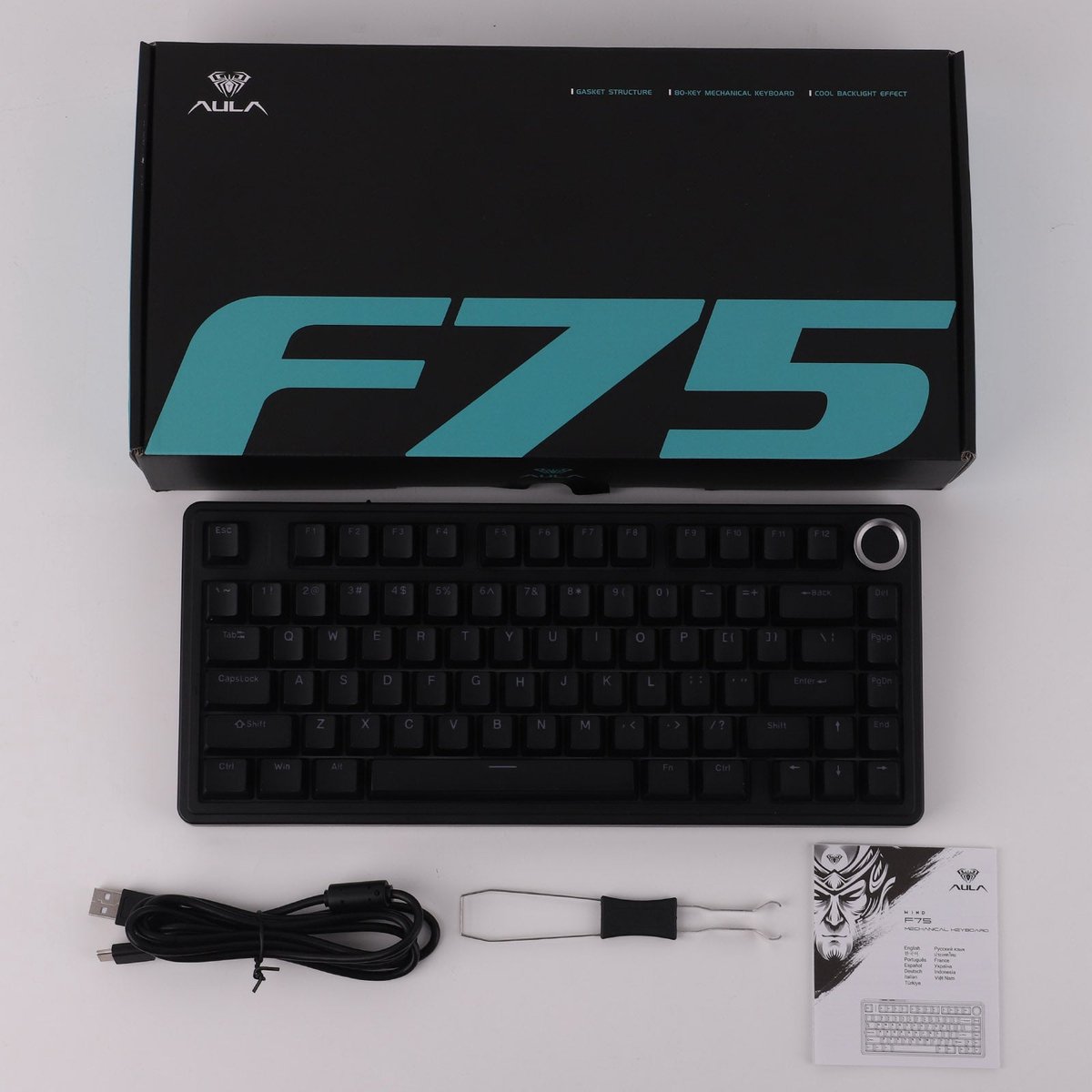 Epomaker x aula f75 zwart mechanisch to 6 orig - EPOMAKER X Aula F75 Toetsenbord (zwart)