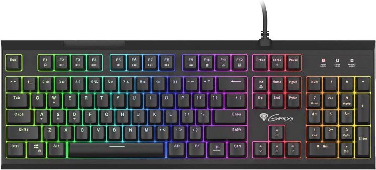 Genesis thor 210 keyboard met hybride 3 orig - Genesis Thor 210 RGB Gaming Keyboard Met Hybride Toetsenbord (zwart)