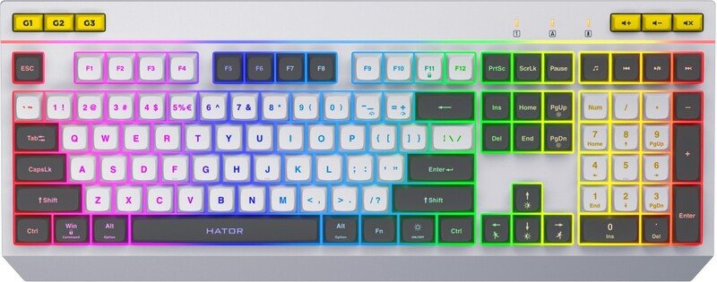 Hator icefall toetsenbord gamen usb 775161 - HATOR Icefall Toetsenbord Wit