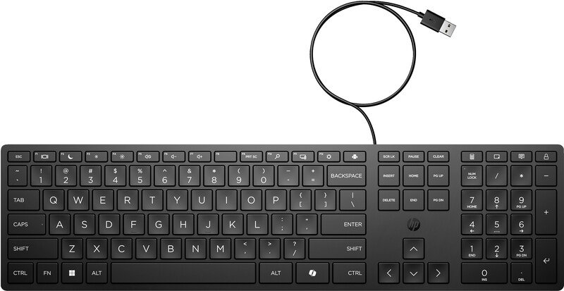 Hp 320k bedraad toetsenbord zwart 775089 - HP 320K bedraad Zwart Azerty Belgisch Toetsenbord