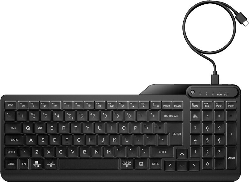 Hp 400 backlit toetsenbord met ka - HP 400 backlit bedraad Zwart Qwerty Nederlands Toetsenbord