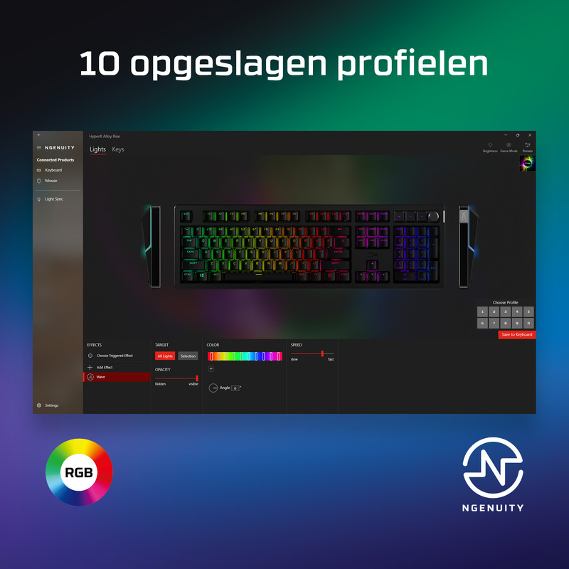 Hyperx alloy rise toetsenbord 3 orig - HyperX Alloy Rise Zwart Toetsenbord