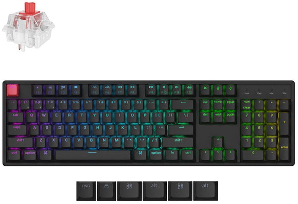 K10 QMK V2 Toetsenbord Aluminium (Red)
