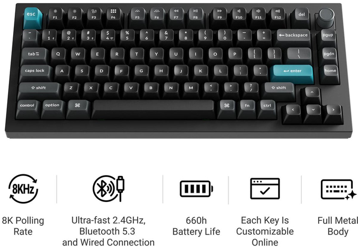 Keychron q1 ultra 8k mechanisch toetsen 10857795 7 orig - Keychron Q1 Ultra 8K Toetsenbord (zwart)
