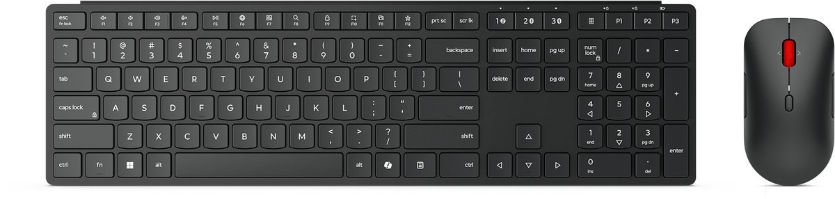 Lenovo Lenovo 4X31S04814 Toetsenbord Inclusief Muis Kantoor Rf-Draadloos + Bluetooth Duits Zwart