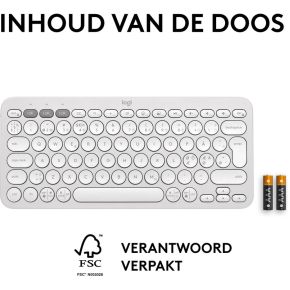 K380s Pebble Keys 2 toetsenbord Draadloos Wit Toetsenbord - afbeelding 8