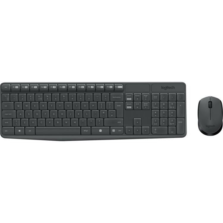 Logitech mk235 desktopset 11 orig - Logitech MK235 desktopset Toetsenbord (grijs)