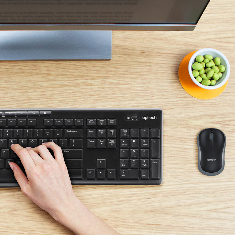 Logitech mk270 desktopset 5 orig - Logitech MK270 desktopset Toetsenbord (zwart)