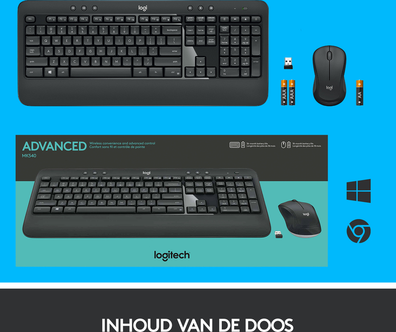 Logitech mk540 advanced desktopset 7 orig - Logitech MK540 Advanced desktopset Toetsenbord (zwart)